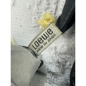Loewe Vintage Black‎ Leather Gloves Made in Spain Luxury Winter Accessories thumbnail 4