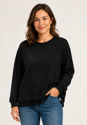 Orvis Black Fleece Crewneck Pullover High Low Hem Women’s M thumbnail 1