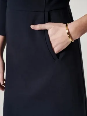 NWT Spanx Black The Perfect Shift Dress 3/4 sleeves A Line LBD Medium thumbnail 7