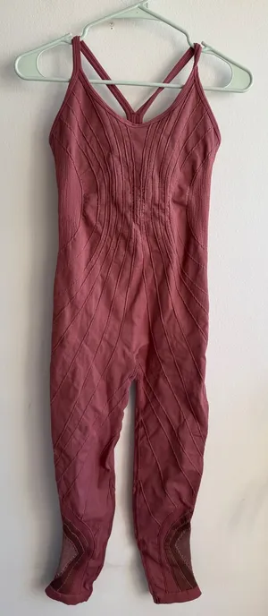 Free People Movement Good Karma Bodysuit Dusty Rose Pink Seamless Small Medium thumbnail 1