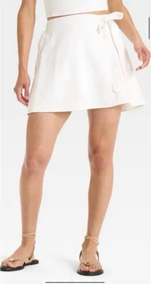 Target White linen wrap skirt thumbnail 2