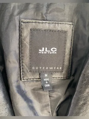 JLC New York vintage 90s Y2K black leather blazer jacket downtown girl winter M thumbnail 3