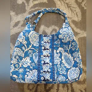Vera Bradley large hobo blue lagoon purse thumbnail 1