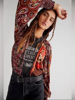 Free People women’s Gemini Blouse sz M thumbnail 5