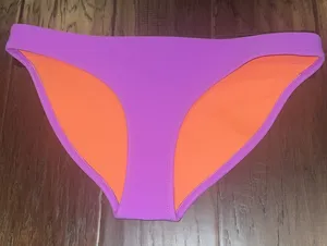 NWOT Triangl Swimwear Purple Neoprene Cheeky Bikini Bottoms Size Large thumbnail 1