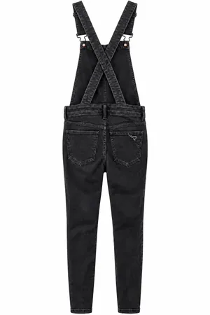 American Eagle Super Stretch X Black Distressed Denim Overalls – Size 2 Regular thumbnail 2