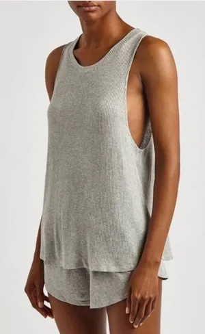 Eberjey Elon Ribbed Jersey Pajama Top Grey Sz M NWOT NEW $81 thumbnail 1