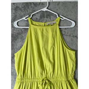 Loft Lime Green Halter Maxi Dress Sleeveless Tie Waist‎ Summer Resort Small New thumbnail 3