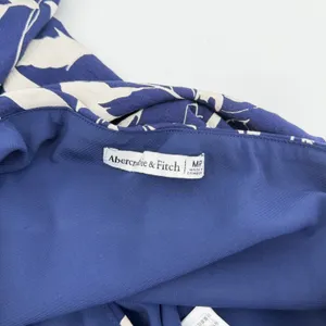 Abercrombie &‎ Fitch Blue White Floral Tropical Midi Skirt Petite Medium MP Slit thumbnail 3