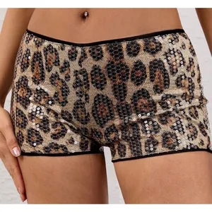 NWT MAKEMECHIC Cheetah Print Sequin Micro Shorts Low Rise Y2K XS Leopard Rave thumbnail 2