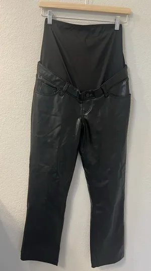 Abercrombie & Fitch Maternity Vegan Leather 90s Straight‎ Pant Size 26 thumbnail 1