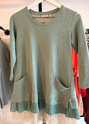 LOGO lounge XXS lace trim blouse green thumbnail 1