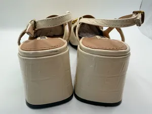 Anthropologie Bibi Lou EU 37 US 6.5 Cream Croc Slingback Loafers Horsebit thumbnail 8