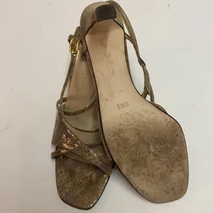Sesto Meucci Size‎ 8 Gold Metallic leather Heels size 9.5N A10 thumbnail 10