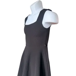 Womens Agaci Textured Black Sleeveless Fit & Flare Skater Dress - Sz S thumbnail 2