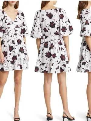 NEW Du Paradis Women’s Floral Cotton Poplin Dress thumbnail 8