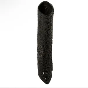 Black Sequin Women's Boots NWT 8.5 thumbnail 5