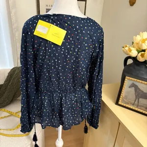 ROLLER RABBIT‎ Subha Top In Blue Bodhi Dots Size Small NWT thumbnail 4