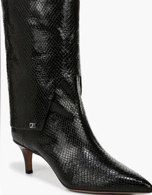 Franco Sarto Alberta Bootie In Black Snake Print Faux Leather ankle boots 6.5 thumbnail 1