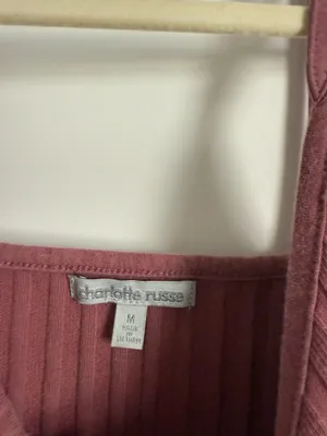 Charlotte Russe Pink crop top thumbnail 3
