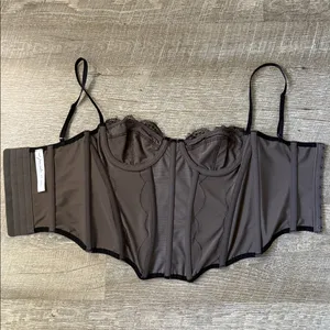 Urban Outfitters Out From Under Black Black Corset Top Size Medium thumbnail 4