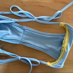 VS PINK blue yellow lace bikini bottoms thumbnail 3