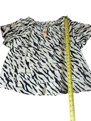 Anthropologie Entro Zebra Print Puff Sleeve Blouse Top Womens Small NEW thumbnail 11