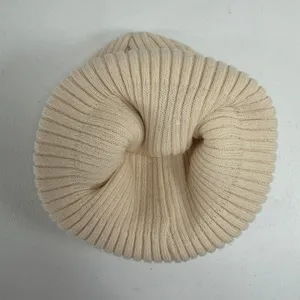 Adidas OS Beanie Cream Ribbed Knit Iridescent Trefoil Logo Winter Hat Streetwear thumbnail 8