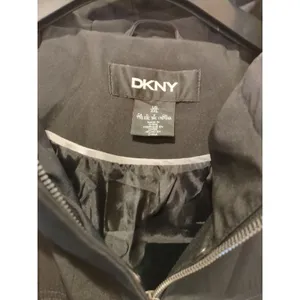 DKNY Womens Water Resistant Black Raincoat Hooded Parka Jacket, Size XXL thumbnail 10
