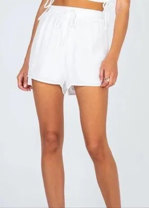 EUC Princess Polly Amelia Shorts White Lined sz 0 thumbnail 1