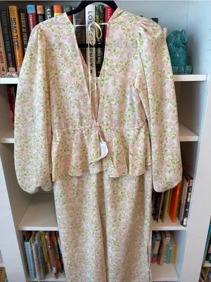 ✨ Topshop Maternity‎ Floral Double V Ruffle Maxi Dress - Size 4 NWT thumbnail 3