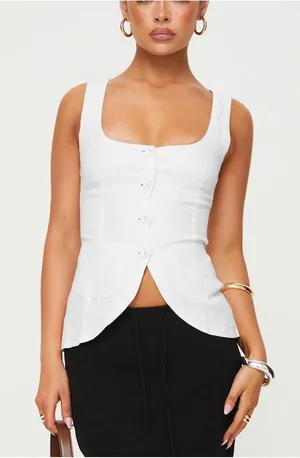 Princess Polly Spirito vest top white SZ:6 thumbnail 1