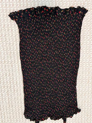 Free People Bella Black Floral Print Smocked Bodycon Mini Dress Large thumbnail 12