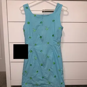 Lilly Pulitzer blue dress with green embroidery thumbnail 3