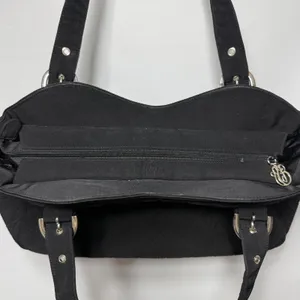 Vera‎ Bradley Black Quilted Microfiber Tote Bag Large Shoulder Purse Buckle thumbnail 3