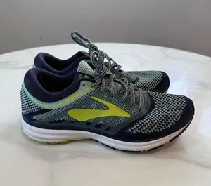 Brooks Men's Athletic Running Shoes - Navy and Lime Green thumbnail 1