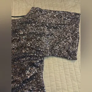 Zara sequin  silver cowl back mini party dress thumbnail 4