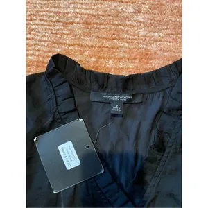 NWT MARC NEW YORK Andrew Marc Black Blouse M thumbnail 2
