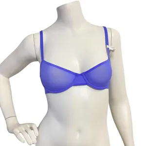 Aerie Smoothez Microfiber Unlined Balconette Bra Purple 32C‎ Underwire NWT thumbnail 1