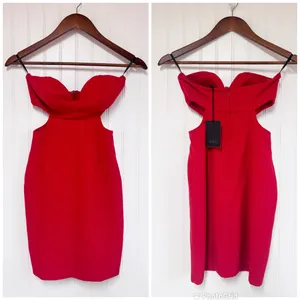 NBD Strapless Red Cutout Mini Dress XS Party Cocktail Sexy Formal Homecoming New thumbnail 3