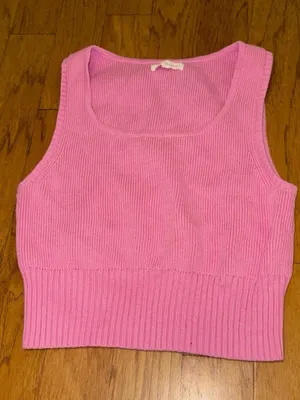 Brand New PacSun LA Hearts Knit Light Pink Crop Top Women’s Size Large thumbnail 1