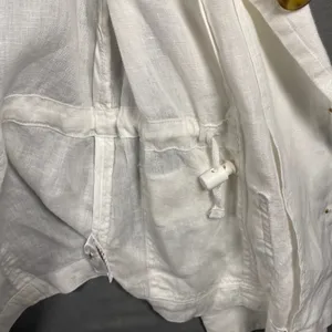 Coldwater‎ Creek Cream 100% Linen Button Front Utility Jacket Women Size 4-6 thumbnail 6