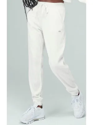 Alo Muse Sweatpants Ivory Cream Beige Stretchy High-Rise Waist Sweats Joggers L thumbnail 6