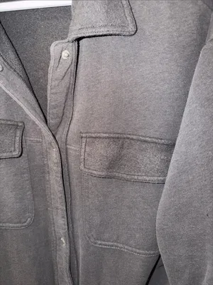 Hollister Oversized Fleece-Lined Shacket - Charcoal Grey - Size Medium - Like Ne thumbnail 3