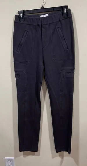 Anthropologie Women's XS Gray Pull on Cargo Pants Cotton Blend slip on thumbnail 1