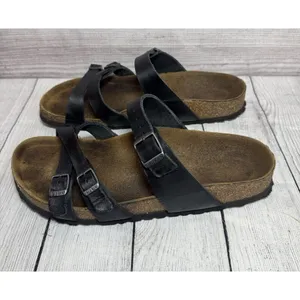 BIRKENSTOCK Franca Triple Strap Slide Sandals EU 42 Black thumbnail 3