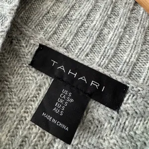 Tahari Gray Mock‎ Neck Cable Sweater Midi Dress thumbnail 4