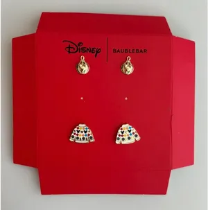 Disney nwt BaubleBar Multicolor Sweater Earring Set ornament Christmas mickey thumbnail 1
