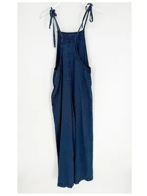 Anthropologie Wide Leg Overalls Women's‎ S Blue Utility Chic thumbnail 3