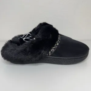 Isotoner Women’s Memory Foam Slippers Black Faux Fur Size S 6.5–7 NIB NEW In Box thumbnail 9